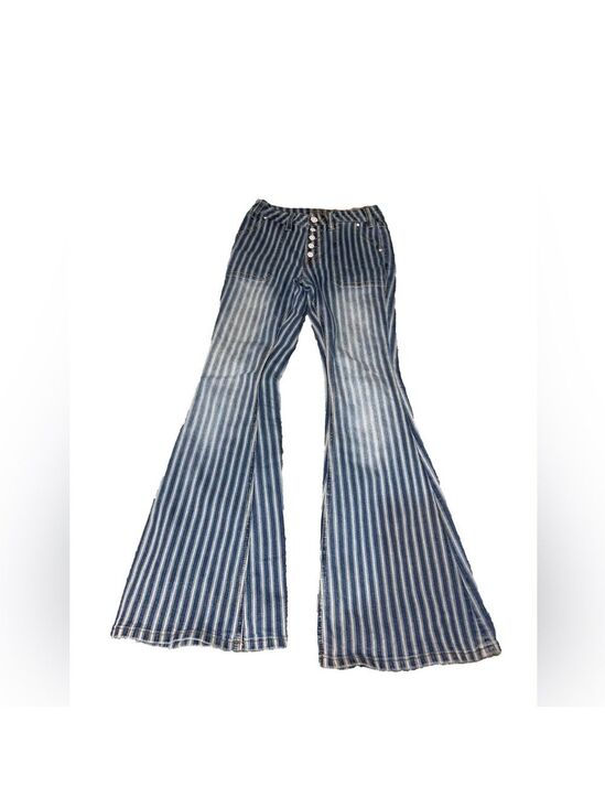 Rock&Roll Denim Denim - Rock & Roll Denim Y2K High Rise Flare Striped Jeans Size 25